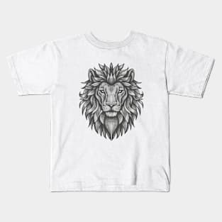 Lion head sketch monochrome Kids T-Shirt